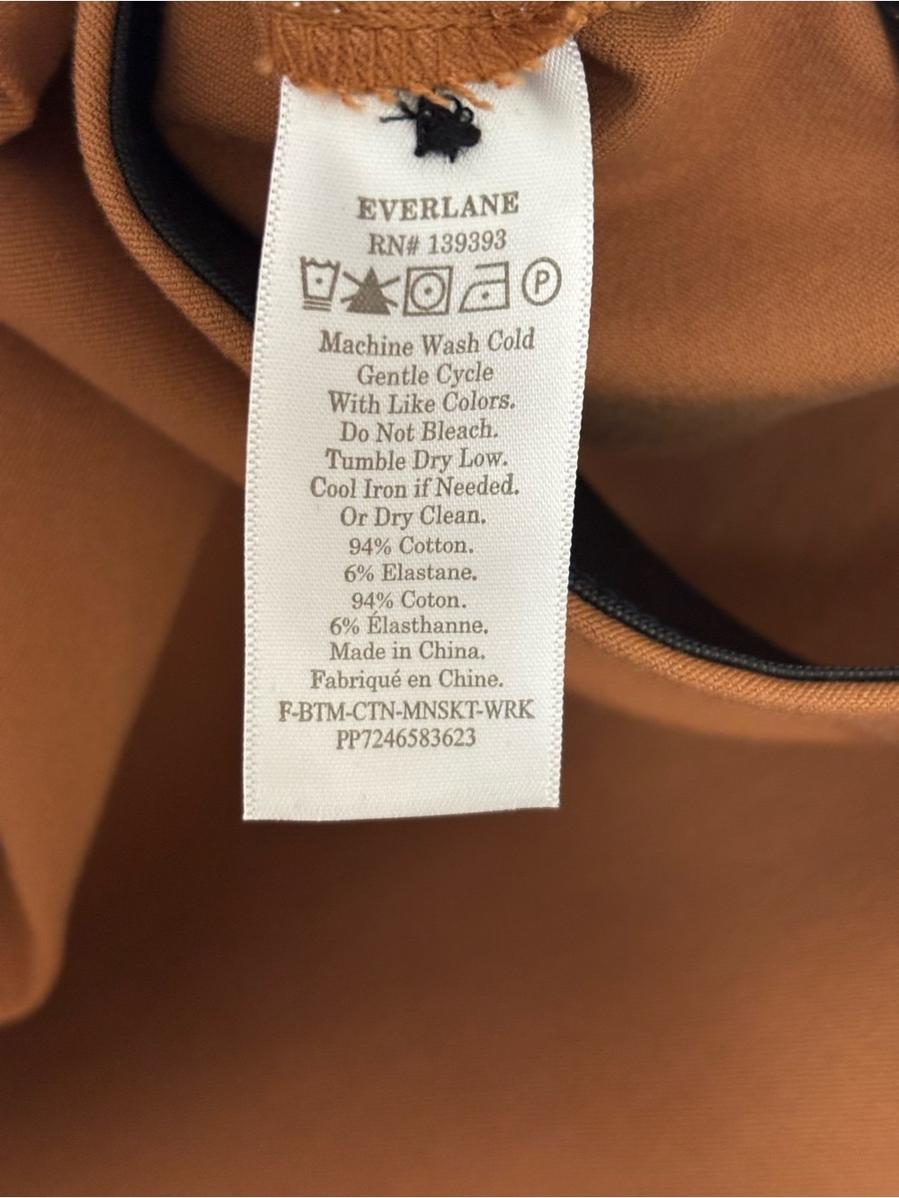 Everlane Brown Cotton Skirt Minimalist Stretch A‑Line Neutral Capsule Wardrobe - Picture 4 of 5